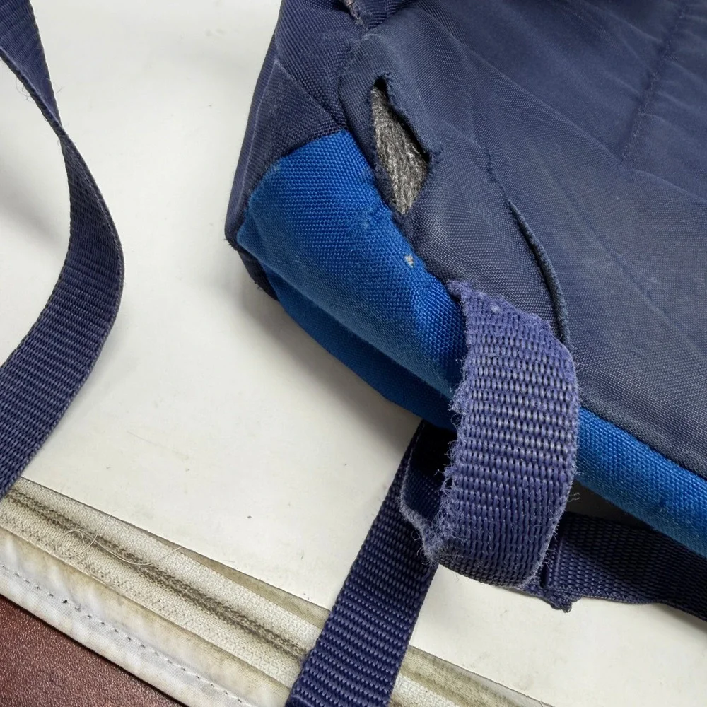 JanSport Backpack Unisex OS Classic Multi Pocket Navy Royal Blue Distressed